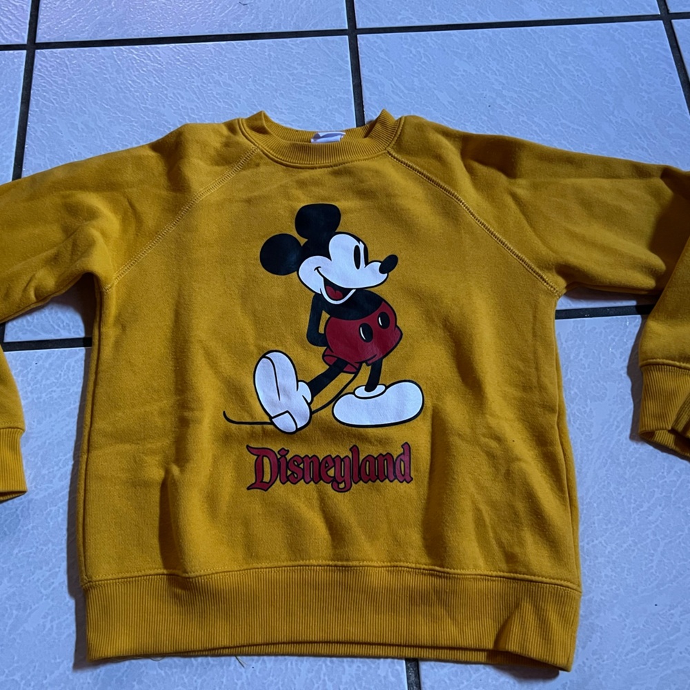Disney Kids Mustard Mickey Mouse Sweatshirt
